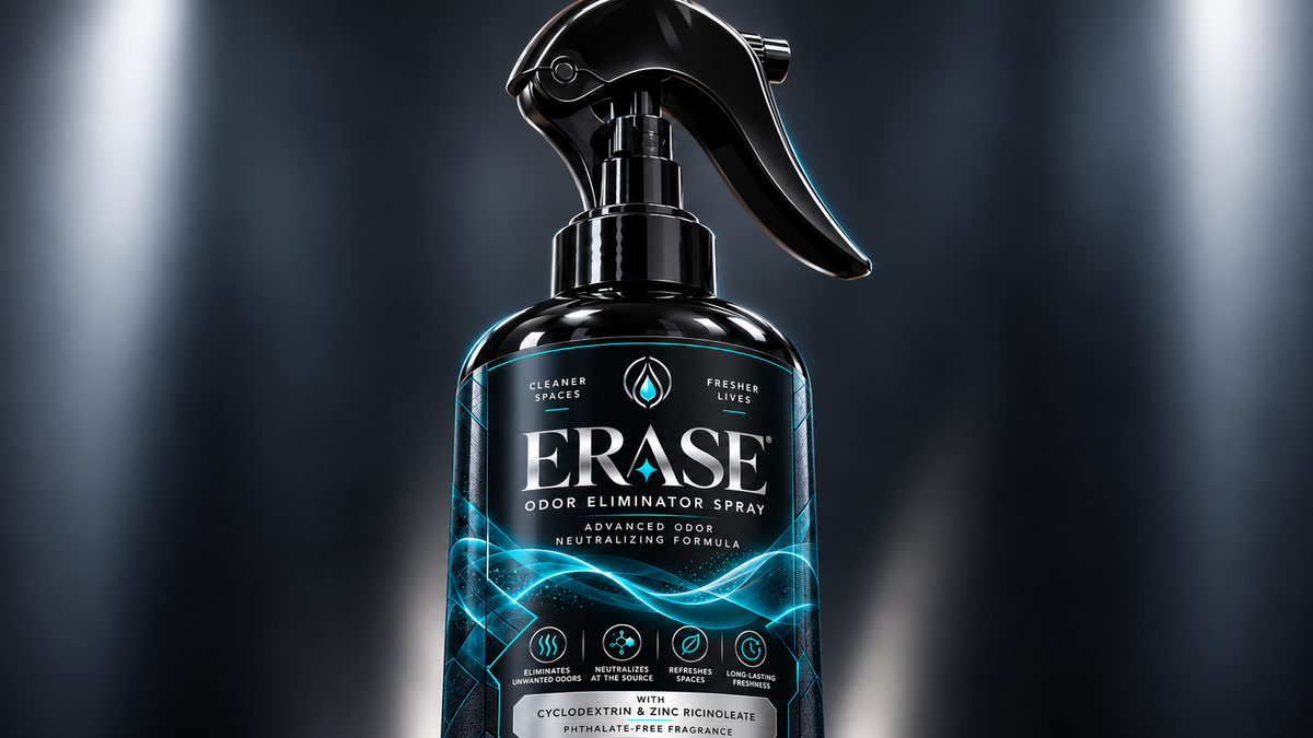 لقطة قريبة لشعار ورأس رش ERASE